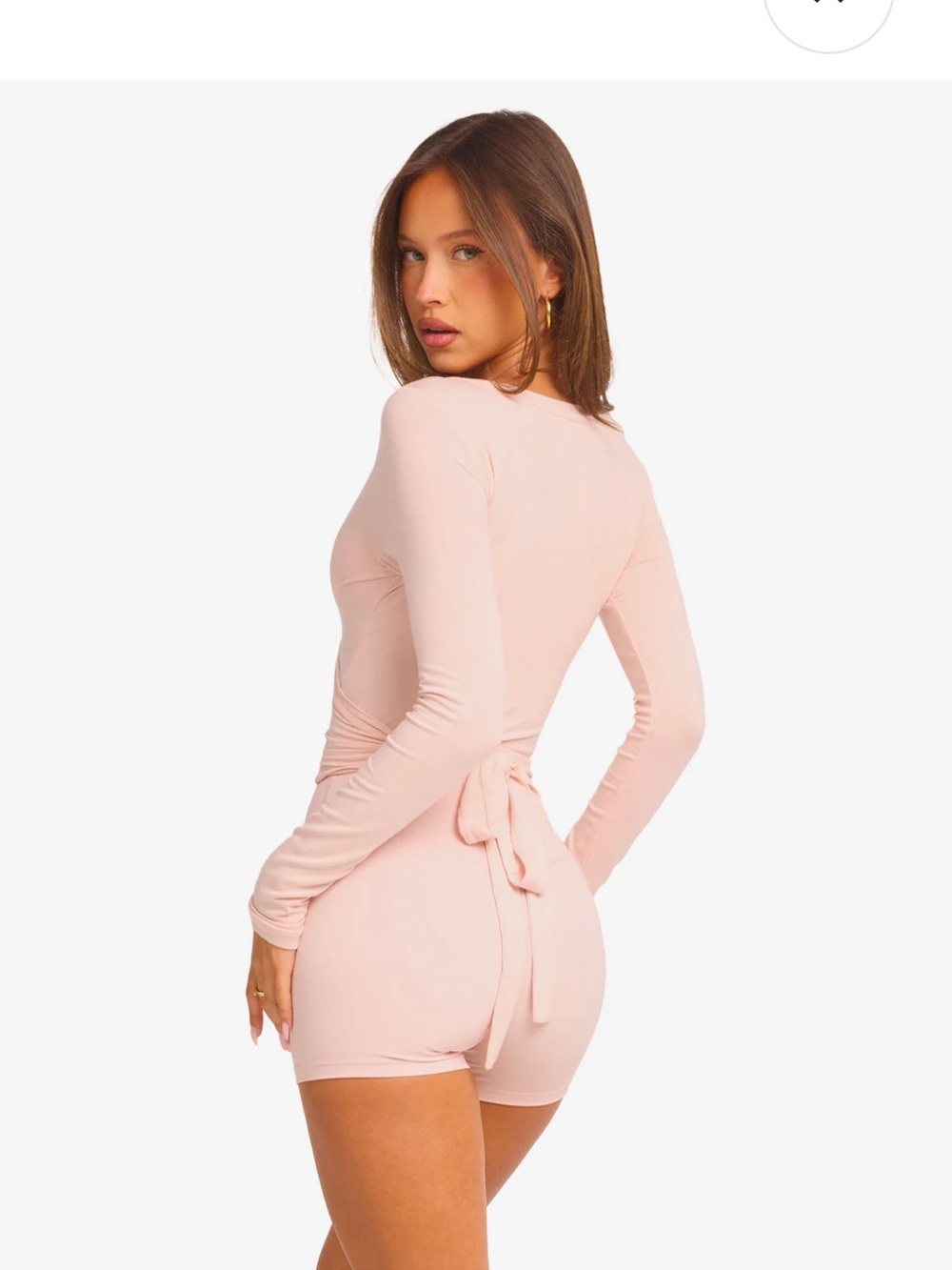 Crop Shop Boutique Blush Pink Long Sleeve Wrap Top - Picture 2 of 4